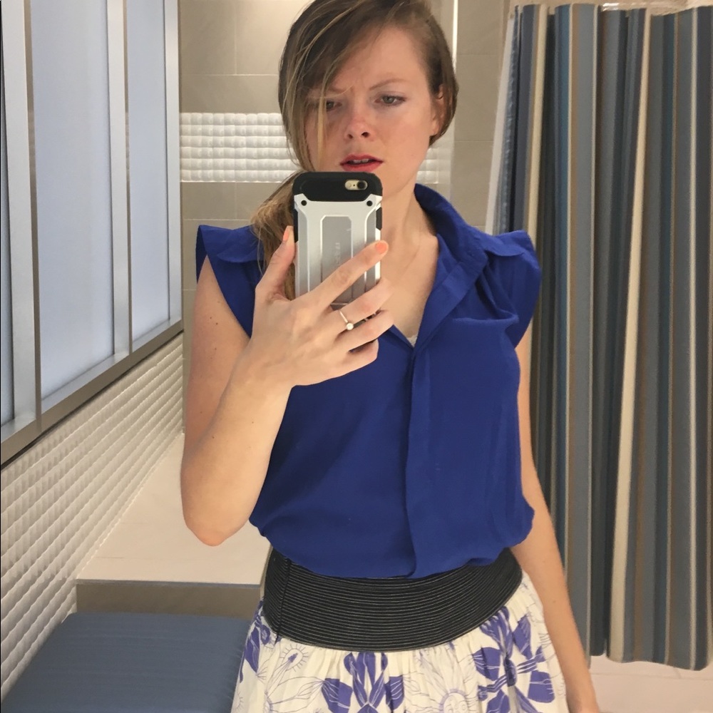 Royal Blue button top